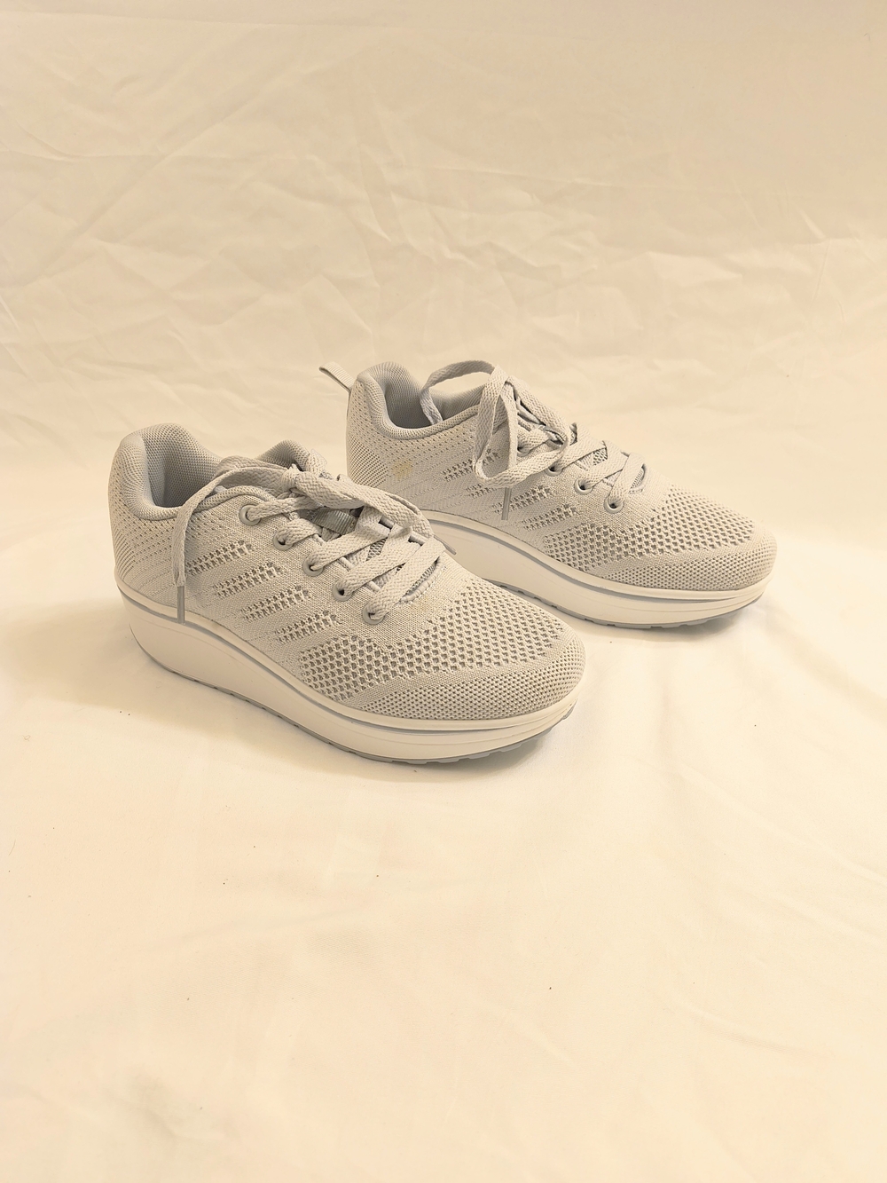 Dadawen Women's Platform Wedge Tennis Shoes Casual Comfort Grey Size 6.5